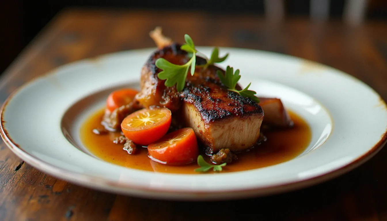 Plat de saison servi à La Fabrique Bistrot
