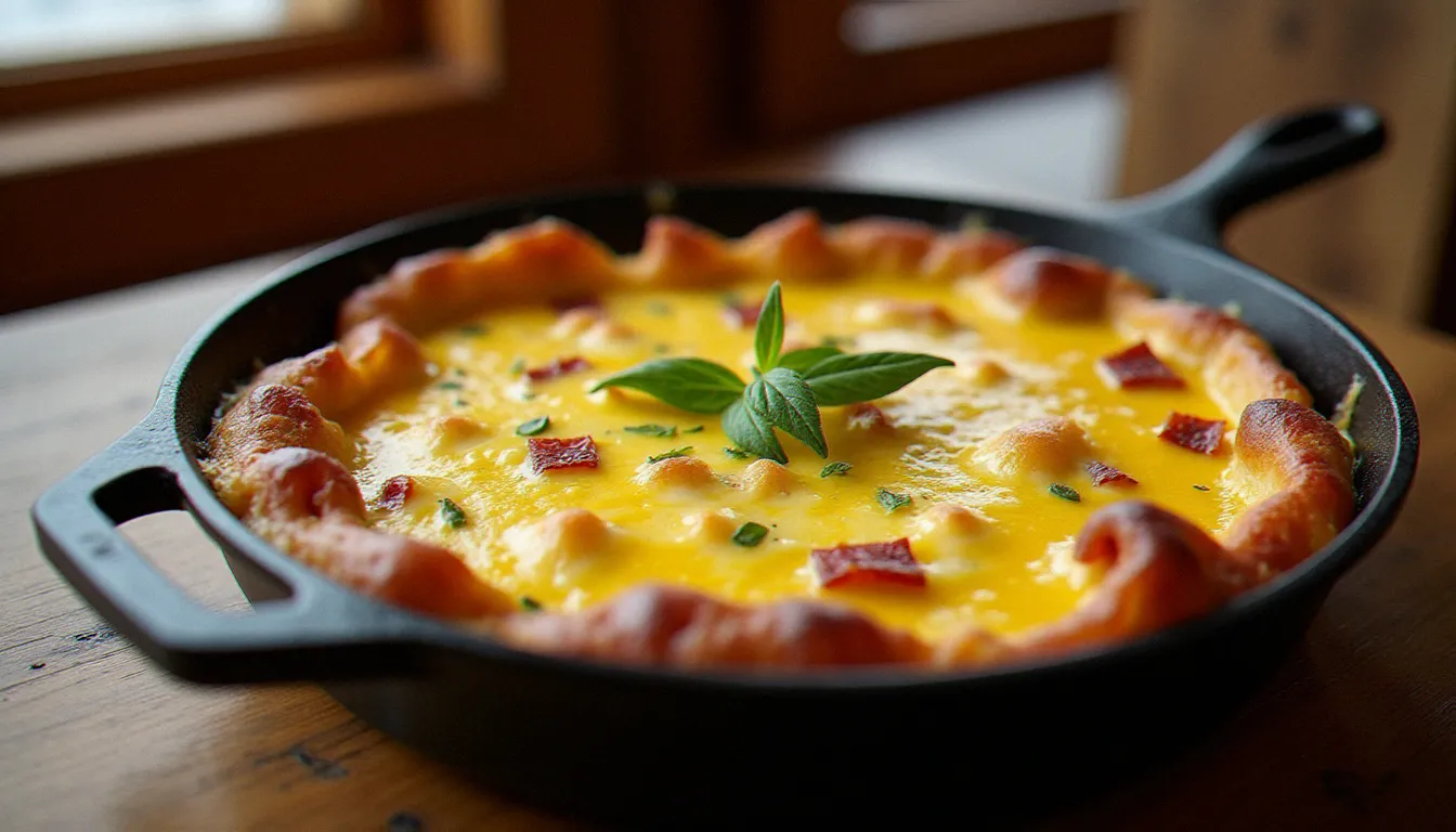 Tartiflette au reblochon gratinée dans un plat en fonte, servie dans un bistrot de montagne à Saint-Martin-de-Belleville