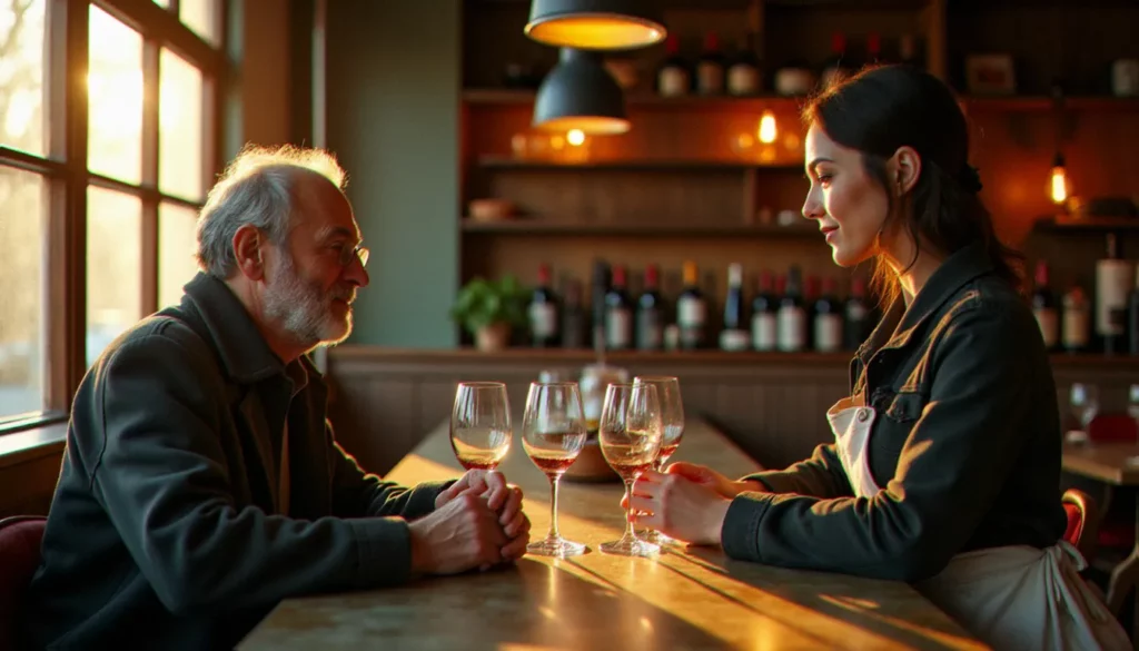 Intérieur chaleureux d'un bistrot français avec comptoir en zinc et ardoise du jour, illustrant la métonymie bistrot bistrote dans toute sa convivialité quotidienne