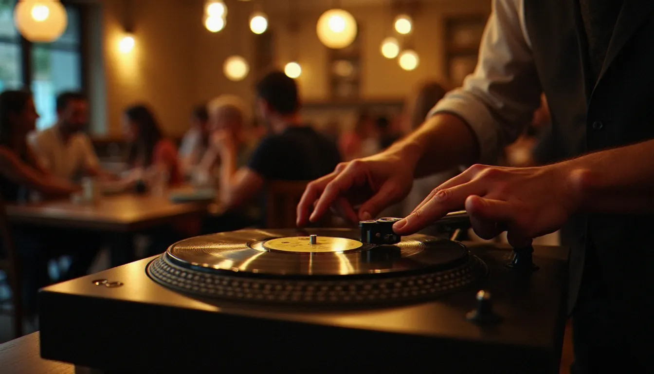 Responsable de la programmation musicale dans un bistrot français sélectionnant des vinyles pour l'ambiance sonore du service du soir