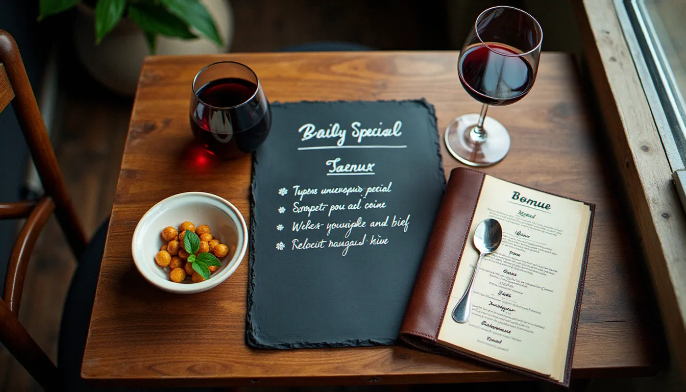 Service d'un plat de bistrot à table