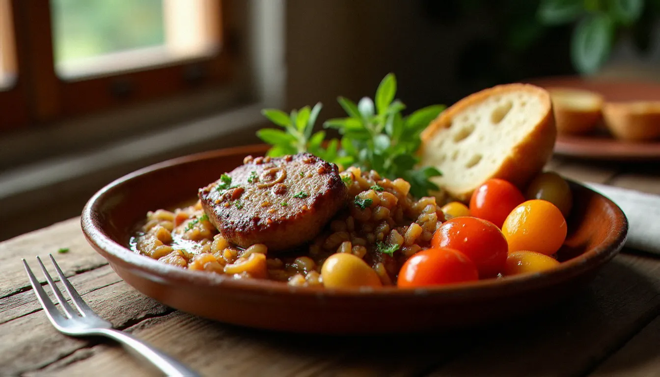 Plat mijoté de bistrot avec légumes de saison
